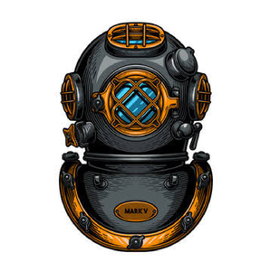 Casco de buceo comercial ligero de color gris, equipado con una lámpara frontal montada en la parte superior y una máscara facial completa. - Product Image 2