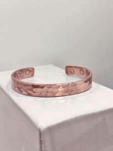 Hammered Pure Copper Magnetic <b>Bracelet</b> Adjustable Cuff for Men & Women 100% Solid Copper <b>Healing</b> Jewelry Gift - Product Image 4