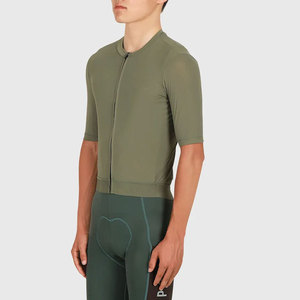 Ensemble de maillot de cyclisme pour homme, vert olive, manches courtes, respirant, séchage rapide, spandex, polyester, kit de vélo pour adultes - Product Image 2