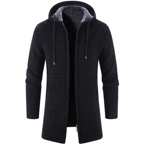 Abrigo Largo de Lana con Capucha para Mujer, Cierre de Cremallera, Grueso y Cálido para Invierno - Product Image 1