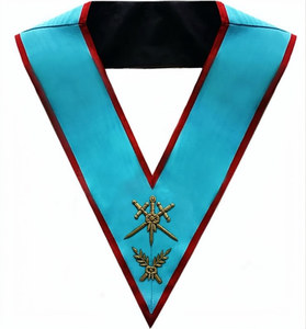 Badge magnétique simple et élégant, brodé à la main avec des perles, pour officier de cérémonie - AASR - Product Image 1