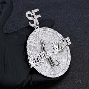 Collar Personalizado con Nombre de Calle SF para Hombre, Plata 925, Diamante Moissanita, Estilo Hip Hop, Joyería Ligera para Hombre - Product Image 2