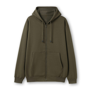 Sudadera con capucha de invierno para hombre, personalizada, con cremallera completa, bordada, de algodón grueso y forro polar, OEM ODM, estilo urbano, oversize, ecológica - Product Image 3