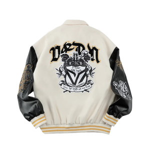 OEM Custom Logo Letterman Men Embroidered Varsity Jacket Baseball Bomber Jacket Vintage Streetwear <b>Hip</b> Hop Jacket - Product Image 6