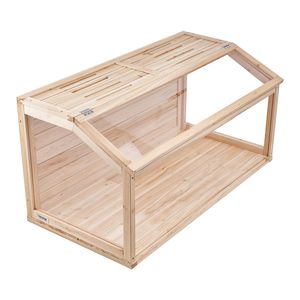 Jaula de Madera para Hámsteres Anfibios de 32 x 16 x 16 Pulgadas con Vista de 270 Grados, Parte Superior Abrible y Diseño Ventilado, Hábitat para Hámsteres - Product Image 1