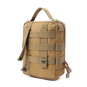Compact Waterproof Tactical Pouch, Durable <b>Tan</b> EDC Utility <b>Bag</b> With Front Modular Webbing and Secure Zip Closure - Product Image 3