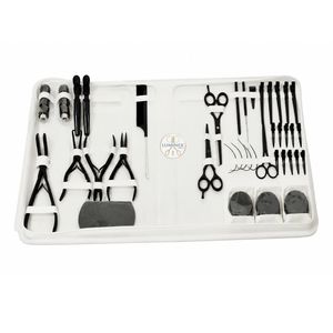 LUMINEX Hair Extension <b>Tools</b> Kit Gold Color Portable With Bead Plier Bond Cutter Thinning Razor <b>Clips</b> Comb - Product Image 3