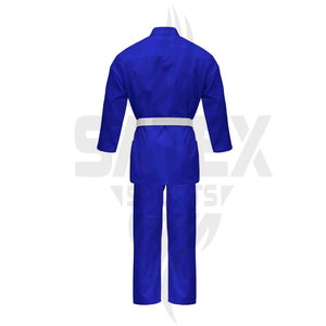 Custom V <b>Neck</b> WT Sambo Uniform Sets 100% Cotton Ribbed Dobok Suit Breathable Quick Dry Unisex for Training & Competition - Product Image 3