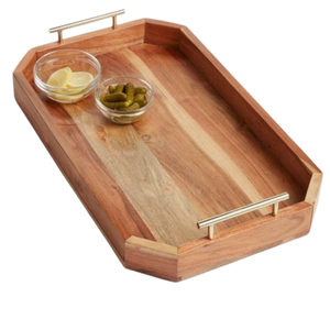 Plateaux en bois d'acacia faits à la main, forme personnalisée, plateau à fromage, plateau de service pour apéritifs et fruits - Product Image 4