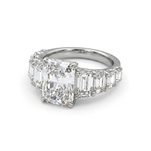 Premium 14k White Gold Lab-Grown Diamond Engagement Wedding Anniversary Party Band <b>Ring</b> IGI Certified Prong Set Luxury Simple - Product Image 3
