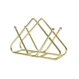 Porte-serviettes en fer poli doré de forme triangulaire, best-seller, pour la décoration de table, la décoration de table à manger, la décoration d'hôtel - Product Image 1