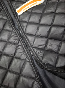 <b>Men's</b> Comfortable Black Quilted <b>Vest</b> Jacket Breathable <b>Rib</b> Collar Wind Breaker for Winter Season with Pockets - Product Image 5