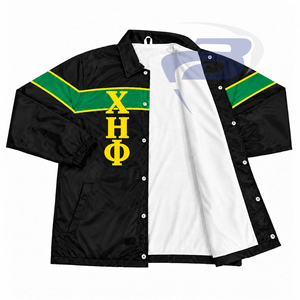 Chaqueta de Invierno Impermeable Personalizada para Mujer de la Hermandad Chi Eta Phi, Chaqueta Deportiva con Botones a Presión, Chaqueta Universitaria con Letras Bordadas - Product Image 2