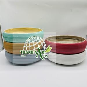 Plateau de service rond en bambou durable de haute qualité avec taille, couleur et logo personnalisables pour la maison, l'hôtel et la restauration, fabriqué au Vietnam - Product Image 1