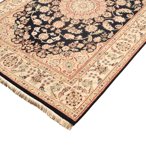 พรมขนสัตว์ปูพื้นลายเหรียญแบบตะวันออกหลากสีน้ำเงินถักมือสุดหรู - Product Image 2
