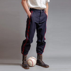 กางเกงกีฬาลายทางสำหรับฝึกซ้อมซอฟต์บอล กางเกงเบสบอลชายแบบมีกระดุมที่เอวพร้อมกระเป๋า - Product Image 3