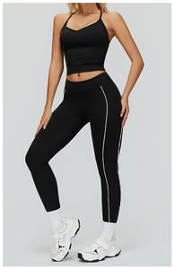 Top de yoga personalizado para mujer con cuello redondo, sin espalda, control de abdomen, alto soporte, ligero y transpirable para fitness y running - Product Image 3