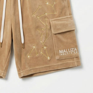 Pantalones Cortos Cargo de Lujo Estilo Streetwear Unisex con Pedrería de Constelación, Estilo Terciopelo, Cintura Elástica, Ecológicos, de Secado Rápido, Marca Maluza - Product Image 2