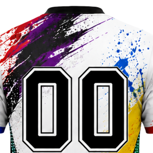 Manufacturer Custom White Colorful Pattern Sublimated Volleyball Jersey Short Sleeve Team Sports Apparel Match Game Shirt - Product Image 6