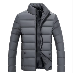 Zipper Front Puffer Jacket Men Stylish <b>Thick</b> Padded <b>Winter</b> Outerwear Trendy Casual Warm Lightweight Travel <b>Coat</b> - Product Image 3