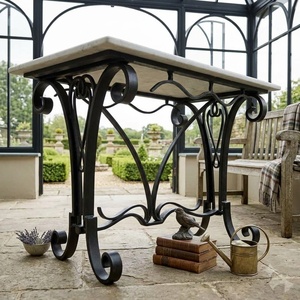 Luxury European Hand Forged Wrought Iron <b>Coffee</b> <b>Table</b> Custom Weather Resistant Outdoor Furniture for <b>Garden</b> Courtyard 4-Seater - Product Image 3
