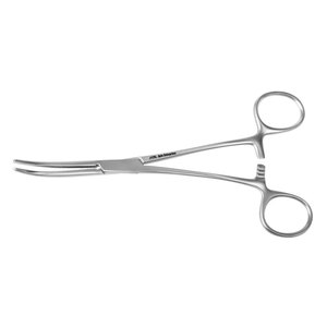 Instrument chirurgical médical pour procédures biliaires de la vésicule biliaire, Pince à conduit cystique grise 9" (22,9 cm) à mâchoires dentelées - Product Image 2