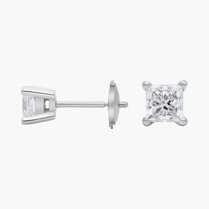 Pendientes de Diamantes Cultivados en Laboratorio, Corte Princesa de 1 Quilate, Oro de 10 Quilates, Certificados por IGI, Diamantes VVS de Lujo, Joyería Fina para Mujer, Regalo - Product Image 2