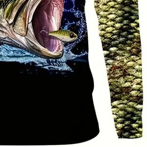 Chemise de pêche pour homme à manches longues, respirante, séchage rapide, polyester, protection UV, jersey de pêche au bar, personnalisable, OEM, vente en gros - Product Image 3