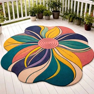 Modern Floral Shape Rug Soft Hand Tufted Rug <b>Carpet</b> Anti Slip Area Rug for Living Room Bedroom Kids Room Home Decorative <b>Carpet</b> - Product Image 1