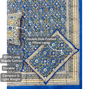 Luxury Jaipur Hand Block Printed Classic <b>King</b> <b>Size</b> Cotton Bedsheet set 200TC Eco Friendly Soft Breathable Durable All Season - Product Image 3