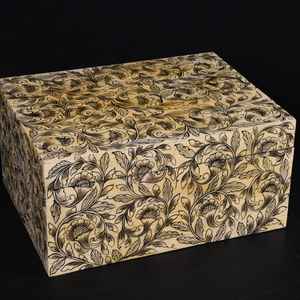 Caja de Joyería de Lujo Hecha a Mano con Incrustaciones de Hueso Pulido, Forma Natural, Material Orgánico, Estilo Náutico Animal, Tamaño Personalizado - Product Image 3