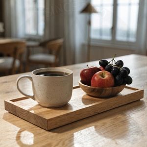 Bandeja de Servir de Madera de Alta Calidad para Servir con Elegancia en la Cocina y Decoración del Hogar - Product Image 1