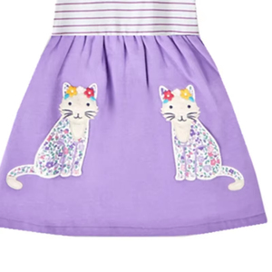 Vestido de Algodón para Niñas, Ropa Casual Cómoda para Uso Diario, Vestido con Mangas Abullonadas, Ropa de Verano Moderna y Bonita - Product Image 3
