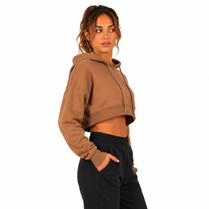 woman crop hoodie featuring quality stitching breathable material cropped fit for trendy fashion comfortable everyday - Product Image 4