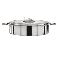 Ensemble de casseroles à soupe en acier inoxydable avec poignées et couvercle, ustensiles de cuisine multifonctionnels, compatibles lave-vaisselle, pour cuisinières à gaz et à induction, 30 cm