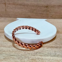 Brazalete de Cobre Puro Hecho en India, Diseño Moderno y Antiguo, Ajustable, para Meditación, Sanación y Feng Shui, Joyería para Hombre