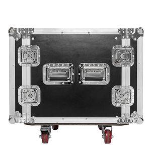 Armadio per Attrezzature DJ a Singolo Strato 19'' 10U con Doppia Porta Nero e Argento per Sistema da Palco - Product Image 5