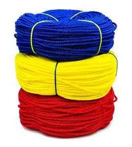Corde en polyéthylène pour usage maritime et extérieur, durable, résistante, longue durée de vie, couleurs rouge, jaune, bleu, résistante aux UV. - Product Image 1