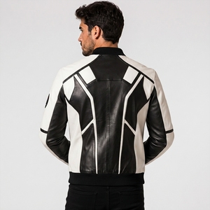 Men Leather <b>Jacket</b> Premium Fashion Outerwear Genuine Leather Material Comfortable Fit Durable Construction For Casual Wear - Product Image 3
