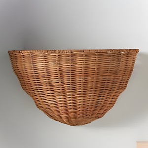Applique murale en forme de tambour, en rotin tressé, de la plus haute qualité, artisanale, moderne. - Product Image 6
