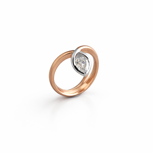 Bijoux fins pour femme en or rose 14 carats certifié Namivaa, diamant taille marquise, élégant et moderne, bicolore, pour fiançailles et mariage, finition polie - Product Image 2