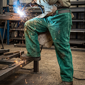 Pantalon de sécurité JNM SAFETY en cuir de vachette fendu, soudé, industriel, anti-coupure, anti-statique, résistant à la chaleur, protection 500C-1000C - Product Image 5