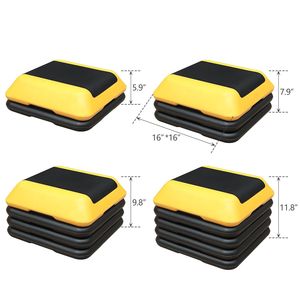 Piattaforma di aerobica con passo giallo a 4 montanti regolabile in altezza - Product Image 3