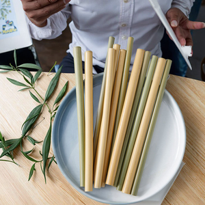 Natural <b>Bamboo</b> Beverage <b>Straws</b> Sustainable Drinking Accessories for Refreshments Cocktails Juice and Smoothies - Product Image 5