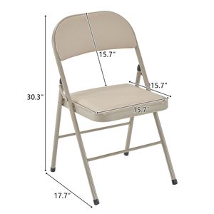 Sedie Pieghevoli Industriali Marrone Chiaro in Ferro e PVC per Convenzioni ed Esposizioni (4 Pezzi) - Product Image 3