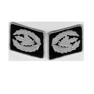 Épaulettes d'uniforme allemandes brodées sur mesure en velours, design rectangulaire à plumes, pour hommes, avec languettes de col. - Product Image 1