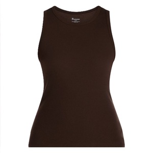 Camiseta sin Mangas de Algodón de Color Sólido para Mujer, Cómoda, Informal, Suave, Transpirable, Ligera, Tejido de Punto para Verano - Product Image 4