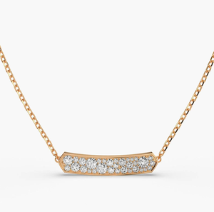 สร้อยคอจี้เพชรรูปมาร์คีส์สีทองสำหรับ14KT - Product Image 2