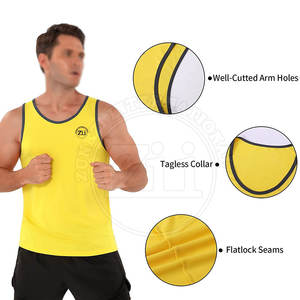 Camiseta sin mangas para hombre, de punto, transpirable, de talla grande, informal, ecológica, de marca privada, para venta al por mayor, ropa de gimnasio - Product Image 2