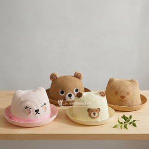 Sombrero de Paja para Niños, Sombrero de Sol de Verano con Lazo, Sombrero de Playa Ecológico para Niños Pequeños y Niñas - Product Image 5